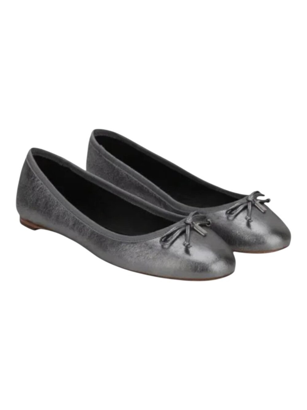 Coach NIB Flatiron Metallic Gunmetal Ballet Flat Neutral/Luxury/Minimalist - 8